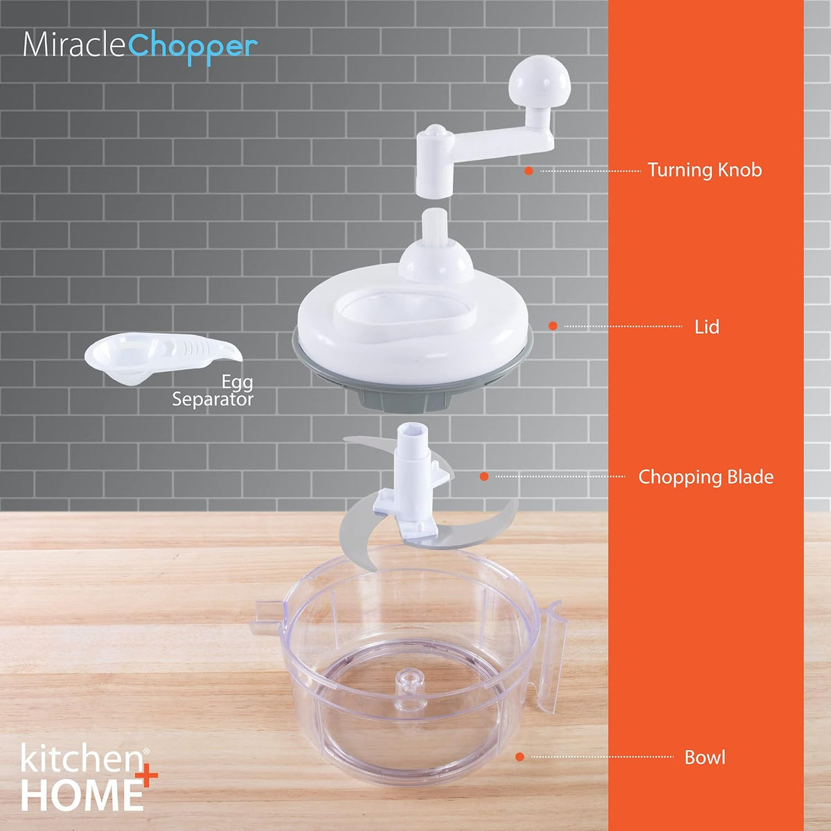 Manual Food Chopper - 5 in 1 Miracle Chopper, Salsa Maker, Blender, Slicer, Shredder and Julienne – As Seen on TV Manual Food Processor