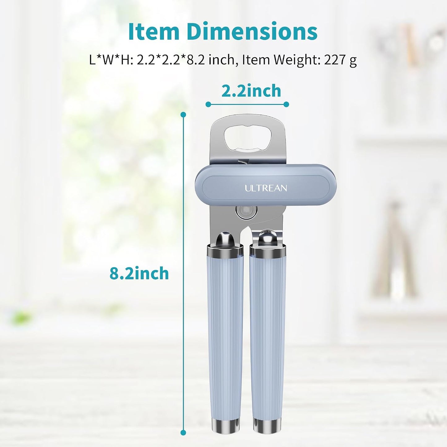 Manual Can Opener Bottle Opener, Heavy Duty Stainless Steel Smooth Edge Manual Hand Held Can Opener With Soft Touch Handle, Rust Proof Oversized Handheld Easy Turn Knob (Black)