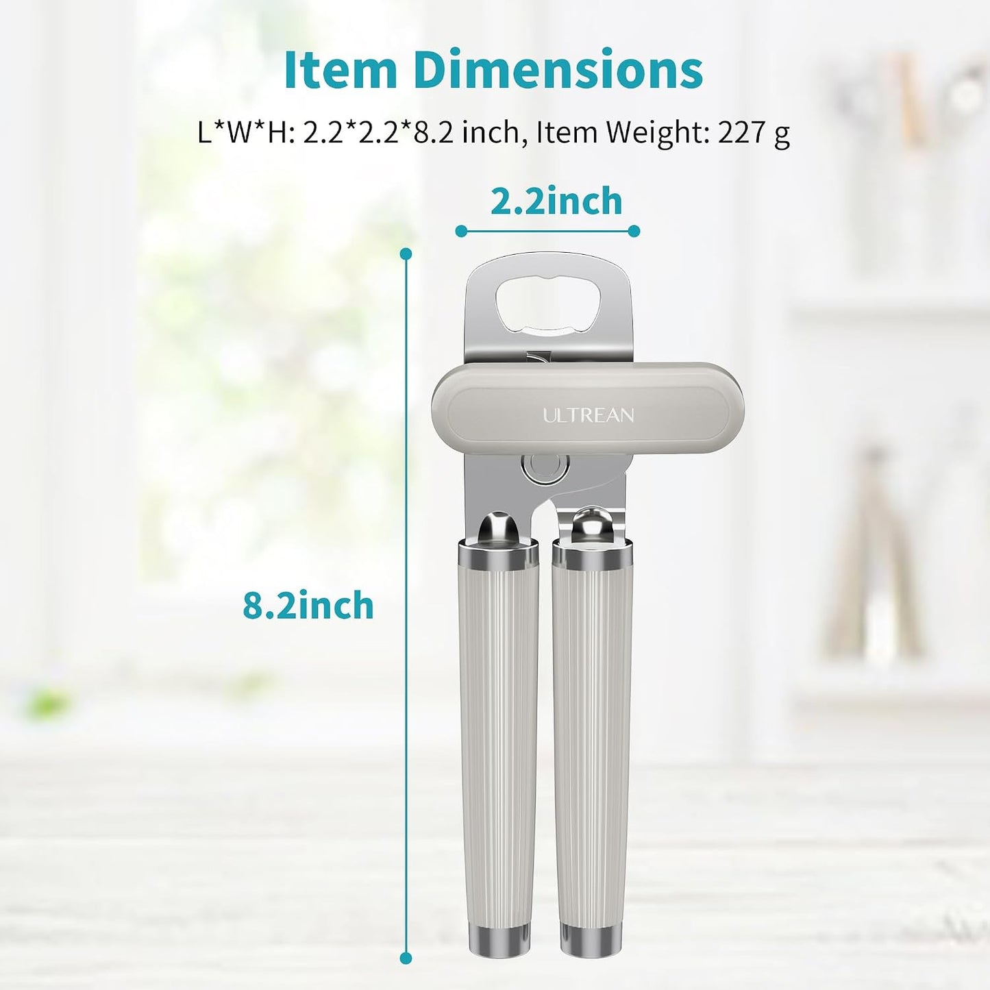 Manual Can Opener Bottle Opener, Heavy Duty Stainless Steel Smooth Edge Manual Hand Held Can Opener With Soft Touch Handle, Rust Proof Oversized Handheld Easy Turn Knob (Black)
