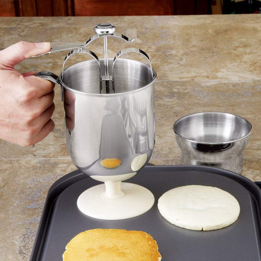 18/10 Stainless Steel Jumbo 4 Cup Pancake Waffle Batter Pitcher Dispenser