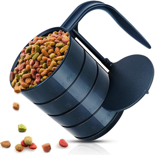 Joansan Dog Food Scoops, Adjustable Pet Food Cup for Dogs Feeding | Measuring Scoop for Pets Dog Cat and Bird Solid Food ( Includes 4 Capacity 1/4 C 1/2 C 3/4 C 1 CUP)