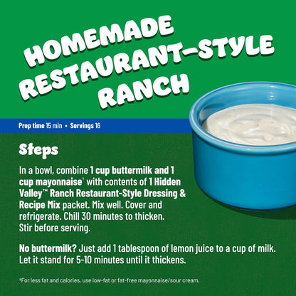 Original Ranch Restaurant Style Dressing Recipe Mix, 0.4 Ounce (Package May Vary)