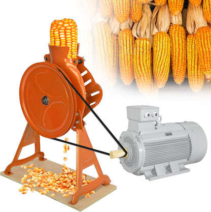 Steel Corn Sheller Hand Crank with Stand | Corn Cob Stripper for Dry Corn, Cast Iron Corn Shelling Machine for Farm & Household Use, Installation Tools Included