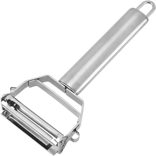 Vegetable Peeler， Stainless Steel 2 in 1 Julienne Vegetable Peeler Perfect for Carrot Potato Melon Gadget Vegetable Fruit