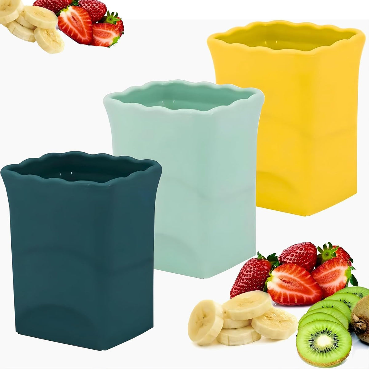 ® Cup Fruit Slicer Set, strawberry slicer, Banana, Egg, and Vegetable Slicer and Salad - Quick and Easy mini Kitchen Gadgets for fruit cutter & Veggies (2 Pcs Set)