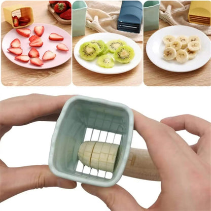 ® Cup Fruit Slicer Set, strawberry slicer, Banana, Egg, and Vegetable Slicer and Salad - Quick and Easy mini Kitchen Gadgets for fruit cutter & Veggies (2 Pcs Set)