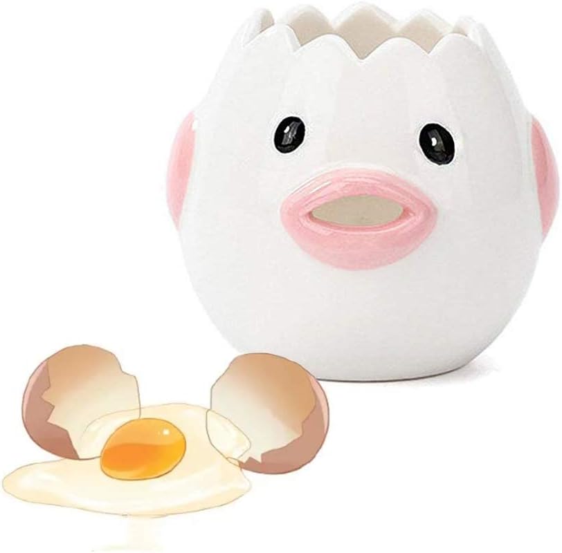 Egg Separator, Yellow, Ceramic, 3x3 Inches, 4.3 OZ
