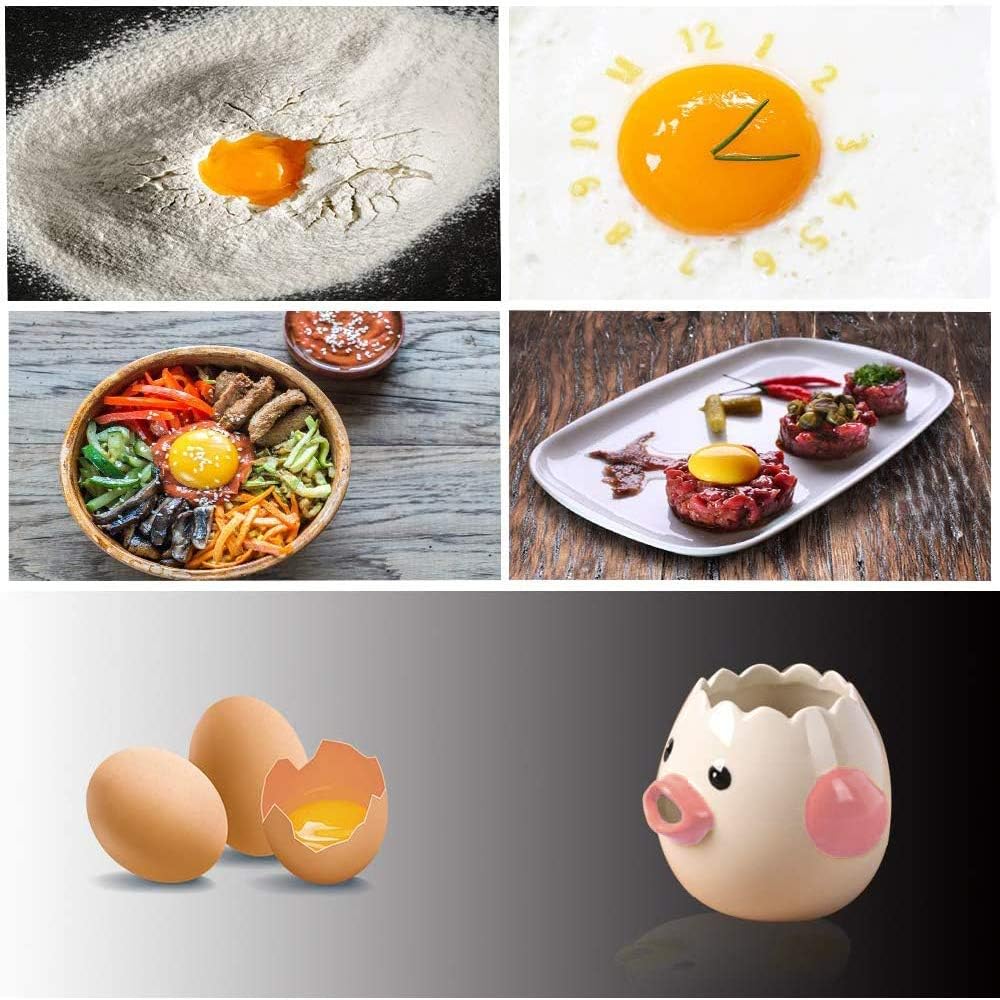 Egg Separator, Yellow, Ceramic, 3x3 Inches, 4.3 OZ