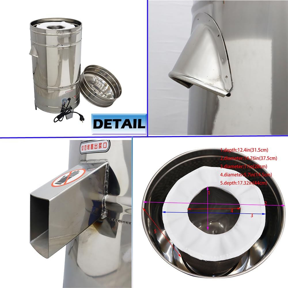 220V Salad Dryer Commercial Stainless Steel Food Dehydrator Machine 750W Vegetable Spinner Machine for Soymilk Removal, Dehydration, Oil Removal, Vegetable Water Removal