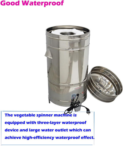 220V Salad Dryer Commercial Stainless Steel Food Dehydrator Machine 750W Vegetable Spinner Machine for Soymilk Removal, Dehydration, Oil Removal, Vegetable Water Removal