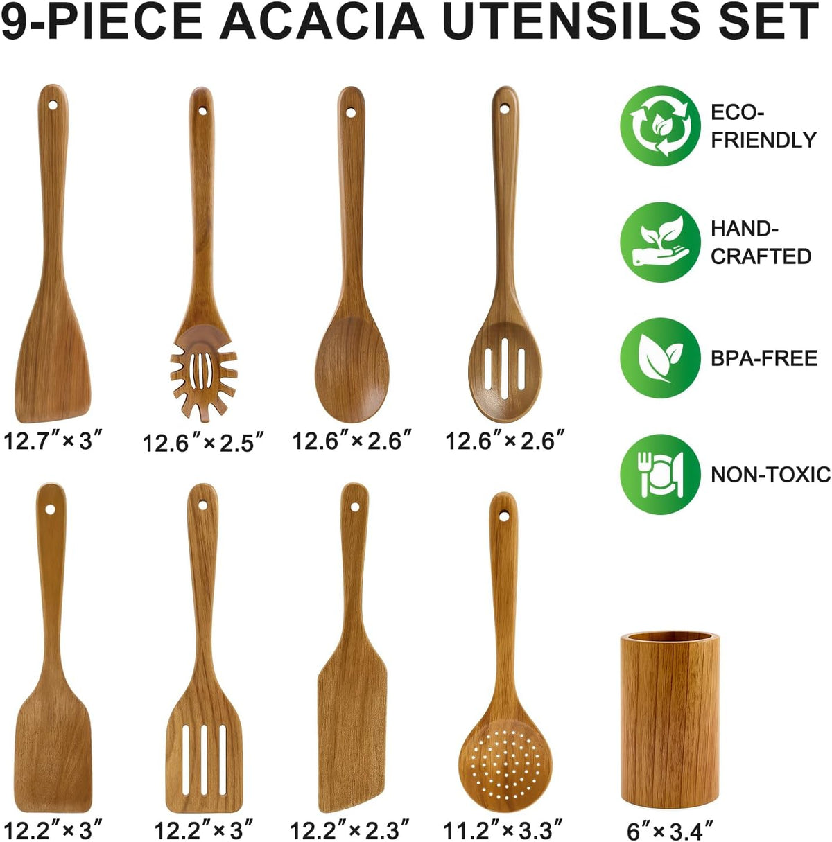 Non Toxic Wooden Spatula for Cooking Utensil Set Teak Kitchen Cooking Spoon | Flat Wood Spurtle Spatulas Set Bamboo Kitchen Utensils Slotted Turner Utensil Tool Cast Iron Scraper Thin Egg Spatula