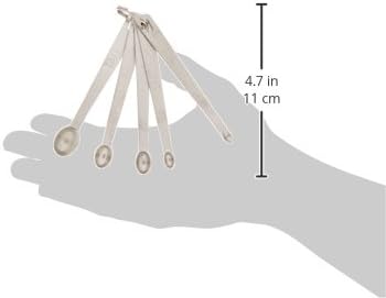 42924 Stainless Steel Mini Measuring Spoons Set, 5-Piece Small Metal Measuring Spoon Set for Spices, Baking, Cooking, Dash, Pinch, Smidgen, Drop, Tad, Silver
