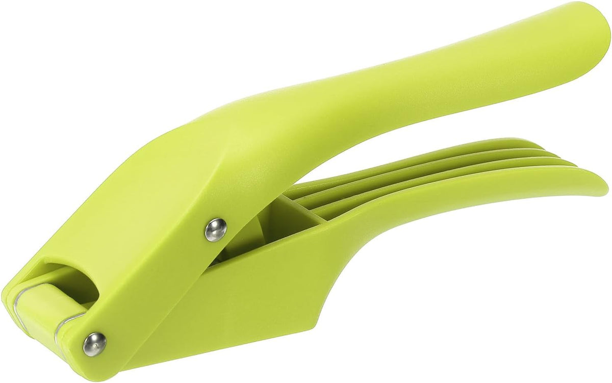 Garlic Press, 7.5 Inch Stainless Steel Garlic Slicer Crusher Tool Kitchen Utensil for Home Cooks and Professional Chefs, Green