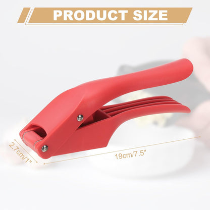 Garlic Press, 7.5 Inch Stainless Steel Garlic Slicer Crusher Tool Kitchen Utensil for Home Cooks and Professional Chefs, Green