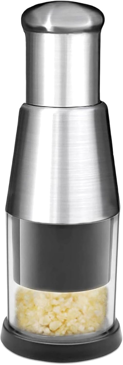 Manual Pressed Chopper, 2025 Upgraded Compact Mini Dicer Food,Functional Manual Garlic, Stainless Steel Hand Food for Mincing Garlic Press Stainless Steel