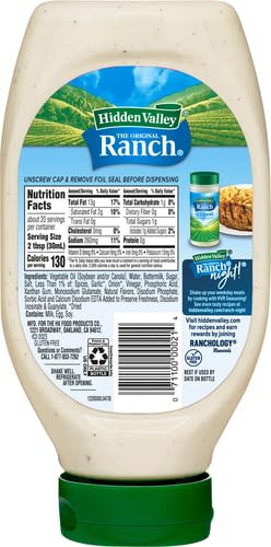 Easy Squeeze Original Ranch Salad Dressing and Topping, 20 Ounce Bottle (Package May Vary)