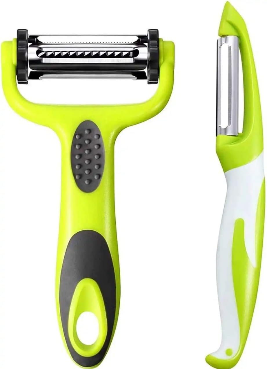 3-in-1 Vegetable & Fruit Peeler - Multifunctional Y Peeler with Rotatable Stainless Steel Blades: Serrated, Straight, & Julienne Blades - Perfect for Precision Peeling & Cutting