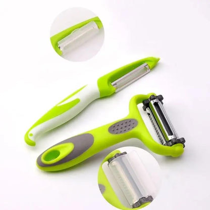 3-in-1 Vegetable & Fruit Peeler - Multifunctional Y Peeler with Rotatable Stainless Steel Blades: Serrated, Straight, & Julienne Blades - Perfect for Precision Peeling & Cutting