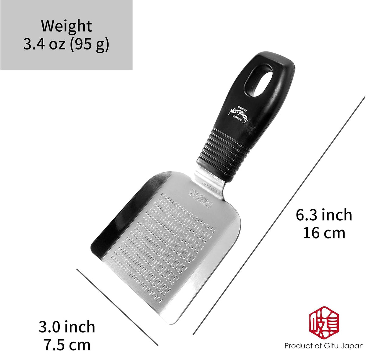 Japanese Grater with Handle for Wasabi Radish Garlic Ginger Stainless Steel