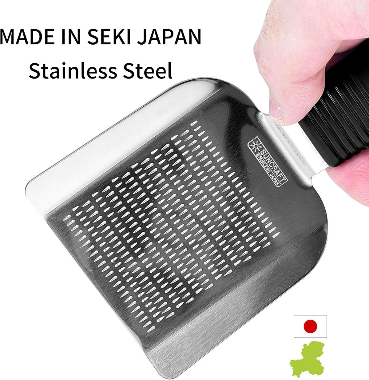 Japanese Grater with Handle for Wasabi Radish Garlic Ginger Stainless Steel