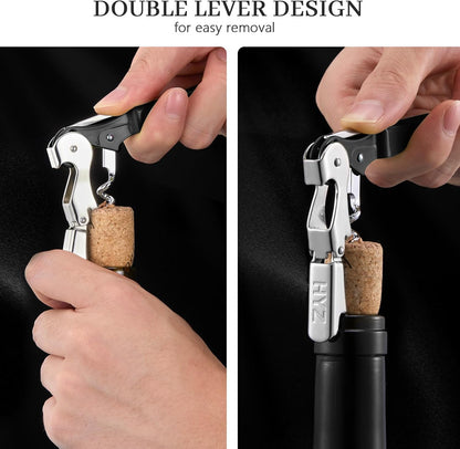 2-Pack Wine Opener, Waiter Corkscrew Wine Key for Server, Pink | Professional Wine Bottle Opener with Foil Cutter for Bartender. Double-hinged Corkscrew for Smooth Pull. Sturdy for Daily Use