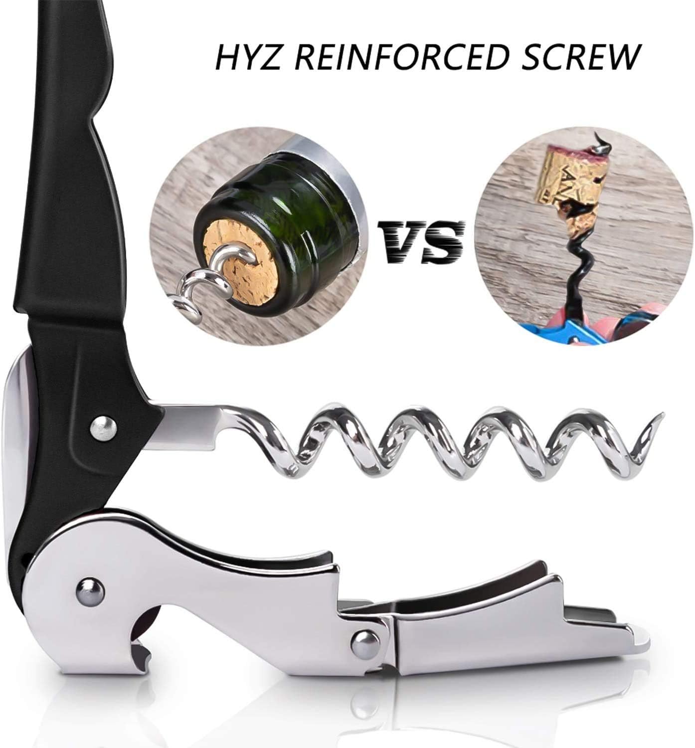 2-Pack Wine Opener, Waiter Corkscrew Wine Key for Server, Pink | Professional Wine Bottle Opener with Foil Cutter for Bartender. Double-hinged Corkscrew for Smooth Pull. Sturdy for Daily Use