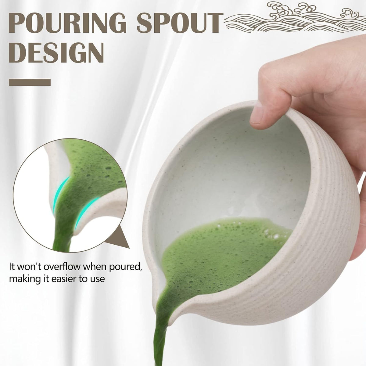 9Pcs Japanese Matcha Tea Set, Matcha Bowl with Pouring Spout, Matcha Whisk, Ceramic Whisk Holder, Tea Scoop, Matcha Powder Caddy, Traditional Handmade Matcha Ceremony Gift Box Kit
