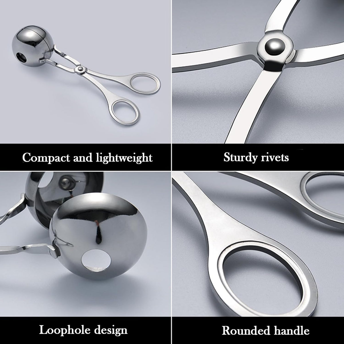 2PCS Meat Baller Maker Stainless Steel Meatball Scoop Ball Maker(1.38")