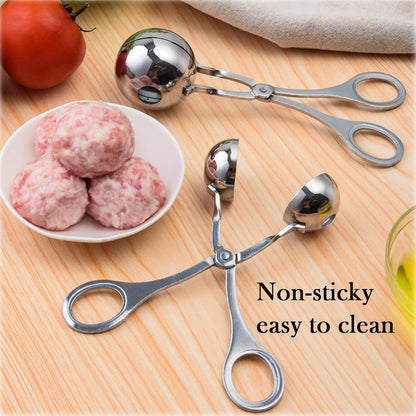 2PCS Meat Baller Maker Stainless Steel Meatball Scoop Ball Maker(1.38")