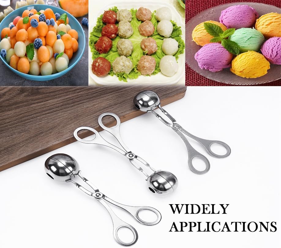 2PCS Meat Baller Maker Stainless Steel Meatball Scoop Ball Maker(1.38")