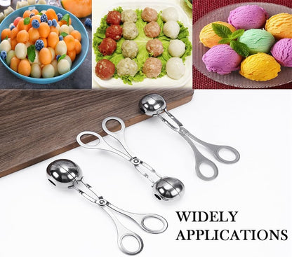 2PCS Meat Baller Maker Stainless Steel Meatball Scoop Ball Maker(1.38")