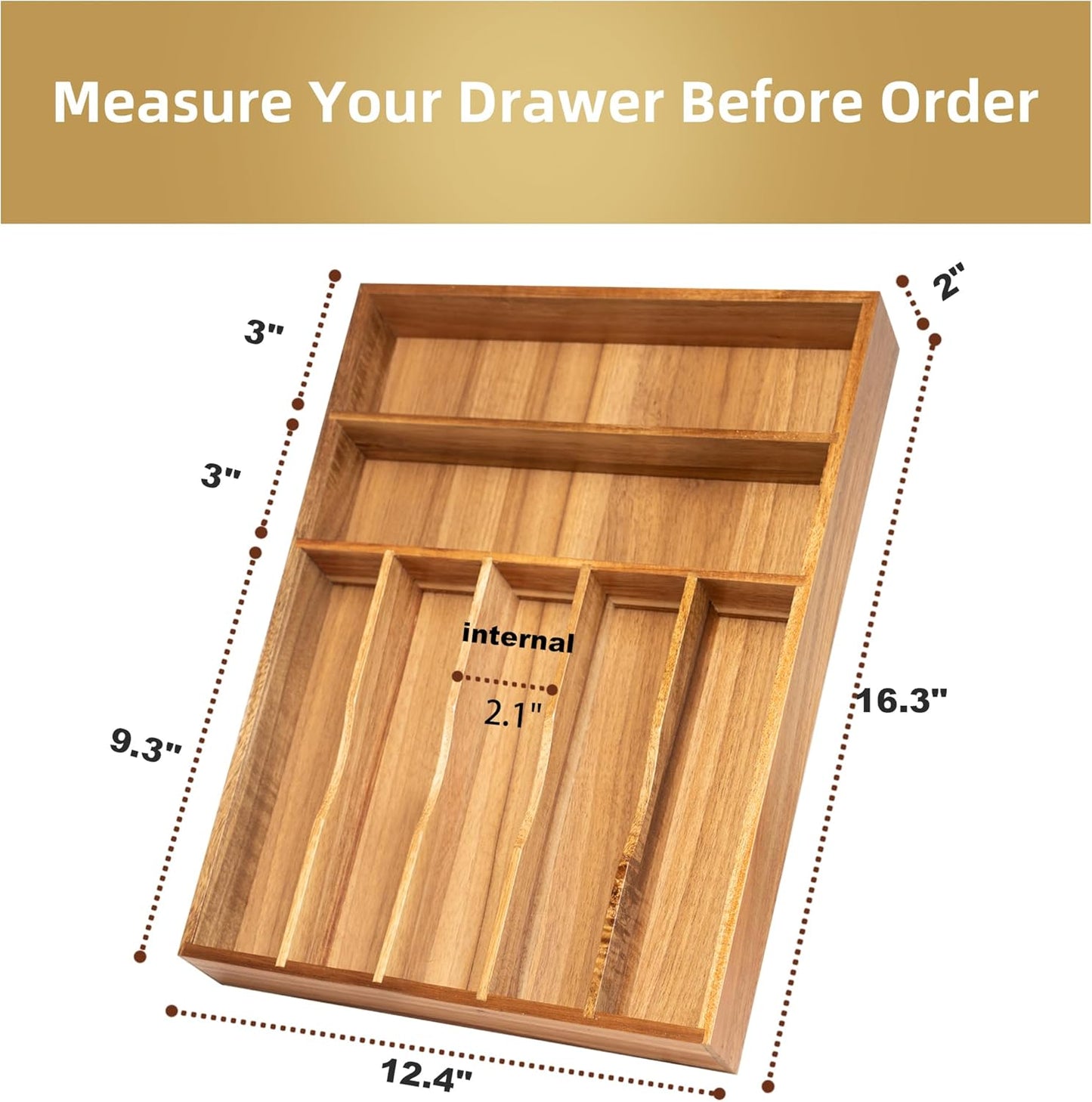 Silverware Organizer Small Bamboo Kitchen Drawer Organizer Utensil Organizer Silverware Holder Cutlery Organizer in drawer Flatware Organizer Tray (Black 4 Slots)