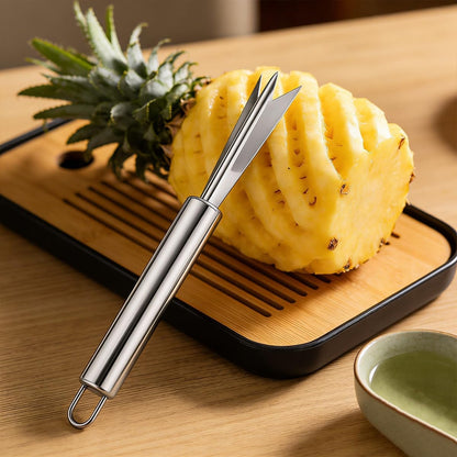 4 Pcs Pineapple Eye Remover Tool Set Stainless Steel Peeler Cutter Multifunctional Fruit Slicer Corer for Peel Peeler Pinapple Cut Kitchen Tools and Accessories