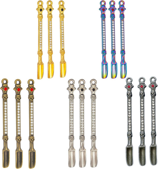 15PCS Mini spoons Necklace Charm Keychain Accessory Measuring Spoon for Coffee Sugar and Tiny Spoons for Daily DIY Pendant Mini Spoon Keychain Ideal Kitchen Tool
