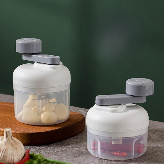 3-Speed Manual Food Chopper-Hand Crank Vegetable Chopper & Garlic Mincer for Effortless Dicing of Onions, Nuts, and Salsa - Compact Kitchen Gadget (100ML)