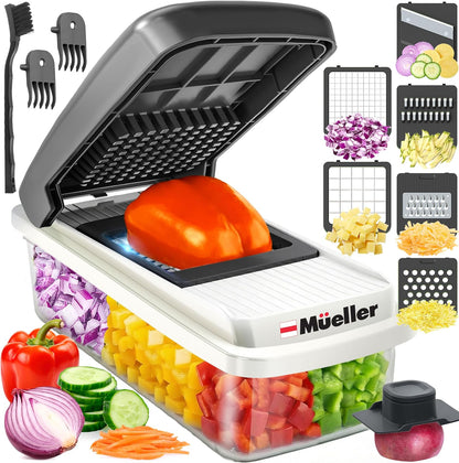 Vegetable Chopper Mandoline Slicer, Food, Cook's Tool, Veggie Chopper Onion Vegetable Cutter with Container, Dicer, Kitchen Gadgets & Essentials, White Sand/Grey