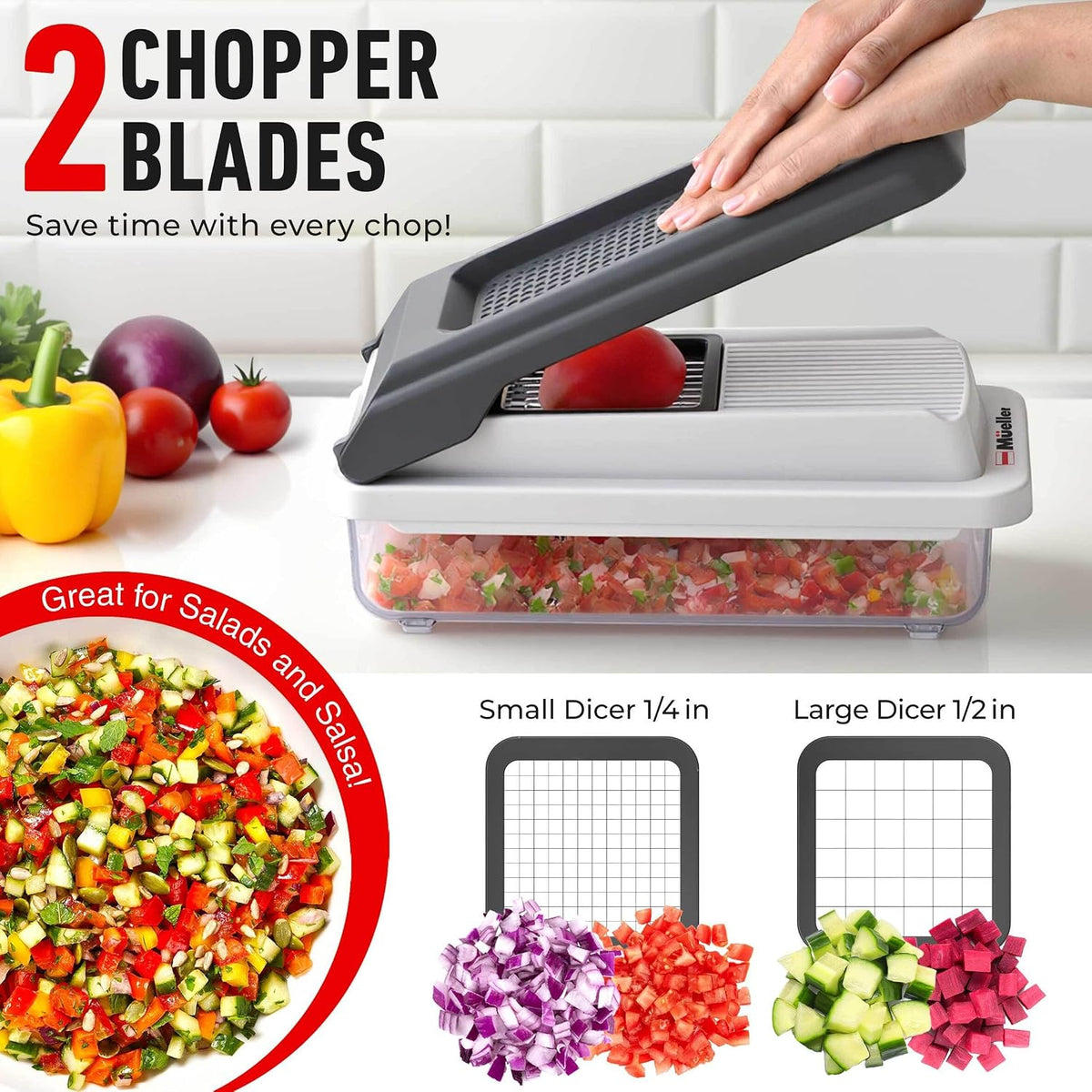 Vegetable Chopper Mandoline Slicer, Food, Cook's Tool, Veggie Chopper Onion Vegetable Cutter with Container, Dicer, Kitchen Gadgets & Essentials, White Sand/Grey