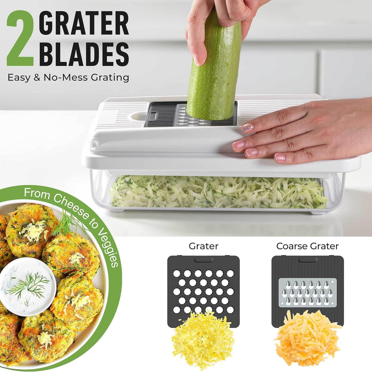 Vegetable Chopper Mandoline Slicer, Food, Cook's Tool, Veggie Chopper Onion Vegetable Cutter with Container, Dicer, Kitchen Gadgets & Essentials, White Sand/Grey