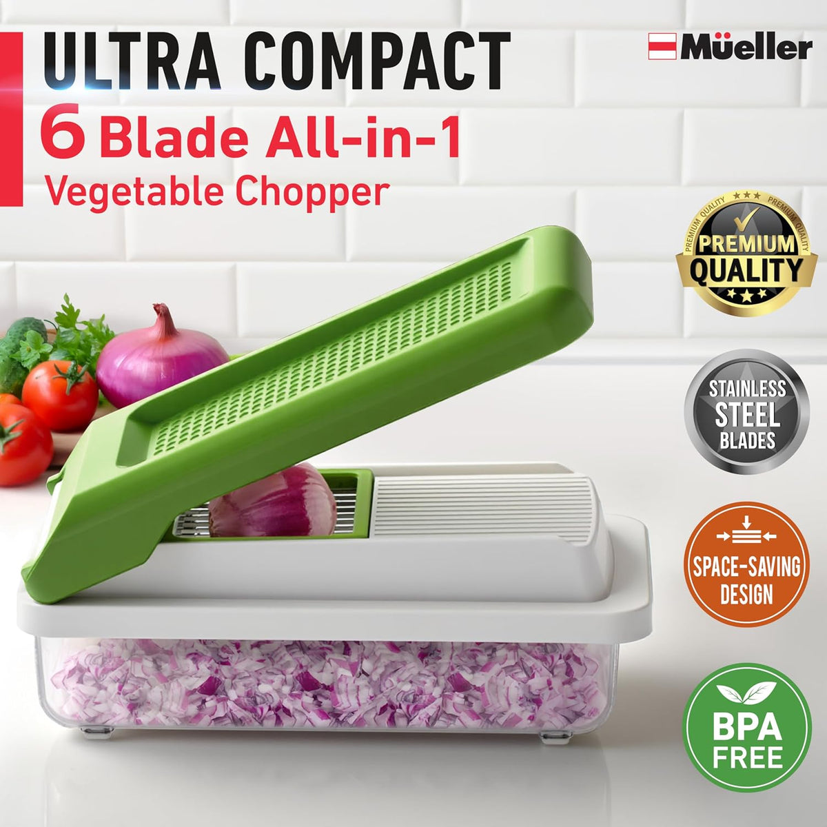Vegetable Chopper Mandoline Slicer, Food, Cook's Tool, Veggie Chopper Onion Vegetable Cutter with Container, Dicer, Kitchen Gadgets & Essentials, White Sand/Grey
