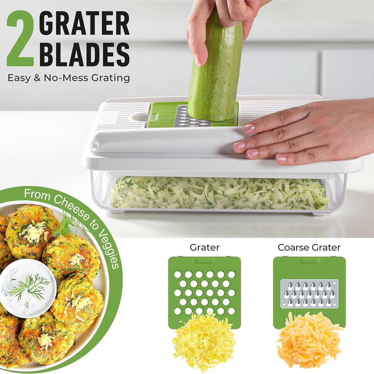 Vegetable Chopper Mandoline Slicer, Food, Cook's Tool, Veggie Chopper Onion Vegetable Cutter with Container, Dicer, Kitchen Gadgets & Essentials, White Sand/Grey