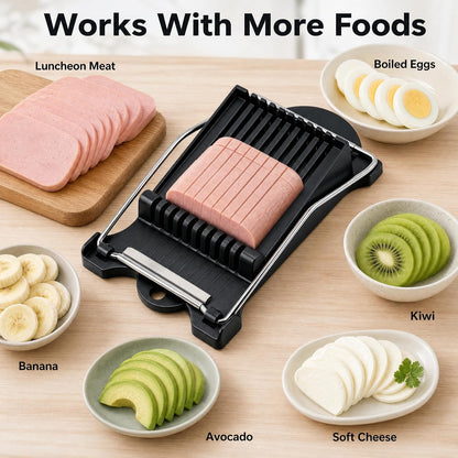Spam Slicer, Easy Luncheon Meat Cutter with Stainless Wires, Multi-purpose Soft Food Cutter for Luncheon Meat, Fruit of Kitchen Home Use, Durable and Rust Resistant Food Prep Accessory,White