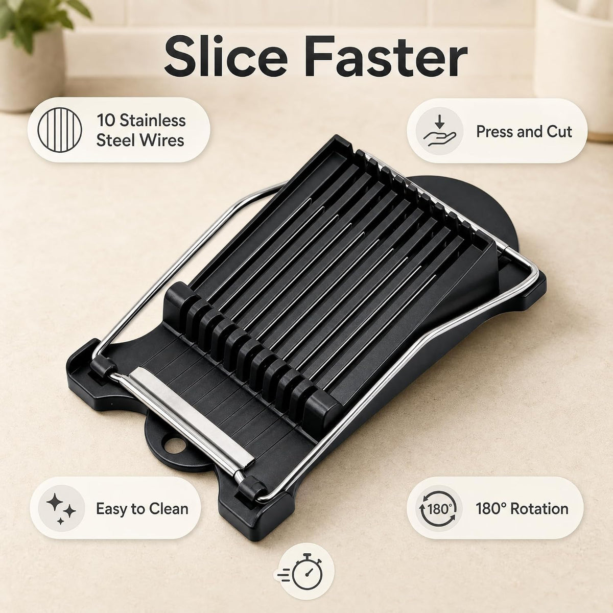 Spam Slicer, Easy Luncheon Meat Cutter with Stainless Wires, Multi-purpose Soft Food Cutter for Luncheon Meat, Fruit of Kitchen Home Use, Durable and Rust Resistant Food Prep Accessory,White