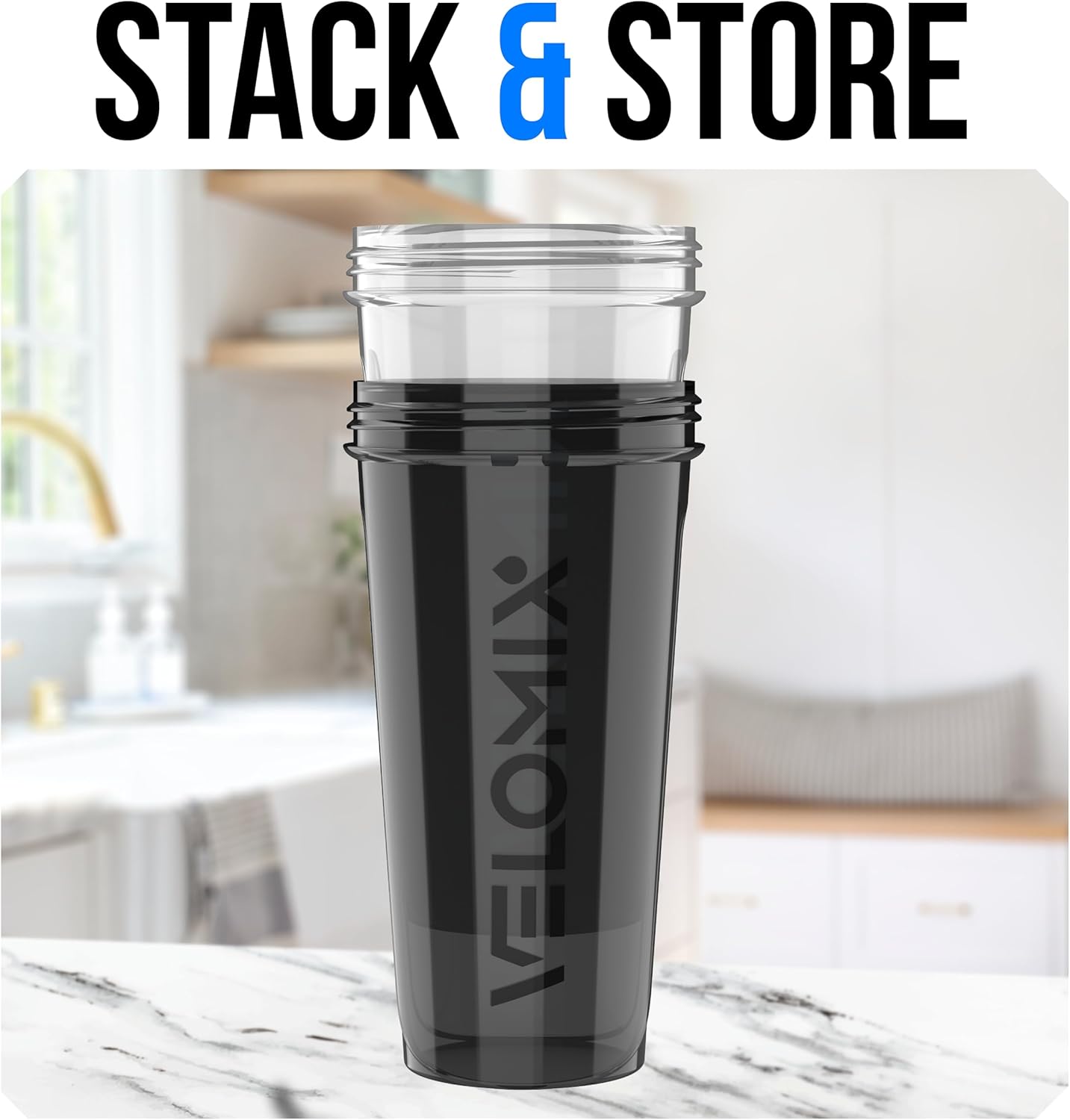 2 Pack- 28 oz Protein Shaker Bottles for Protein Mixes - 2x Wire Whisk | Leak Proof Shaker Cups for Protein Shakes | Protein Shaker Bottle Pack (Black/Transparent)