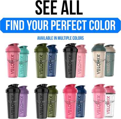 2 Pack- 28 oz Protein Shaker Bottles for Protein Mixes - 2x Wire Whisk | Leak Proof Shaker Cups for Protein Shakes | Protein Shaker Bottle Pack (Black/Transparent)