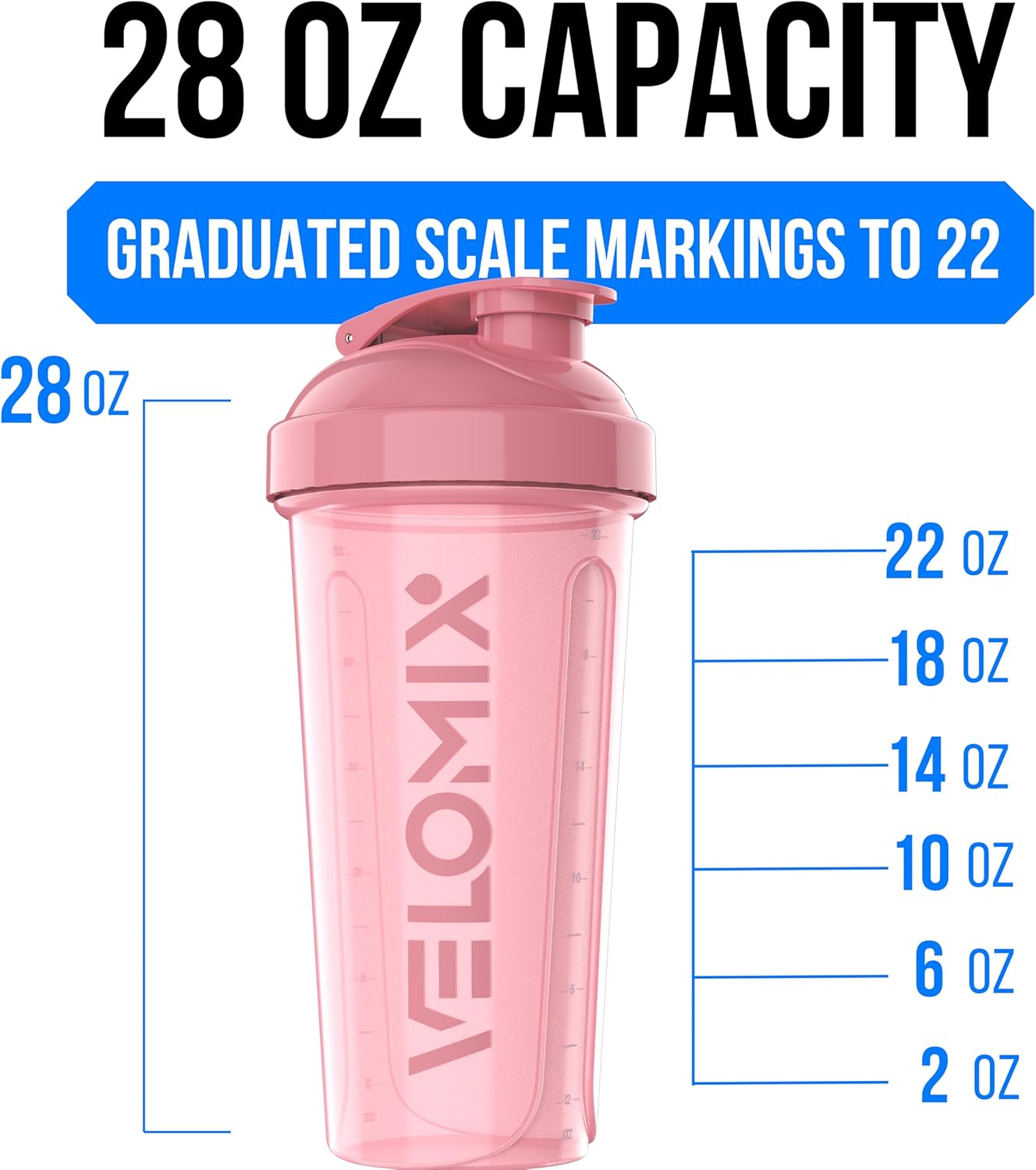 2 Pack- 28 oz Protein Shaker Bottles for Protein Mixes - 2x Wire Whisk | Leak Proof Shaker Cups for Protein Shakes | Protein Shaker Bottle Pack (Black/Transparent)