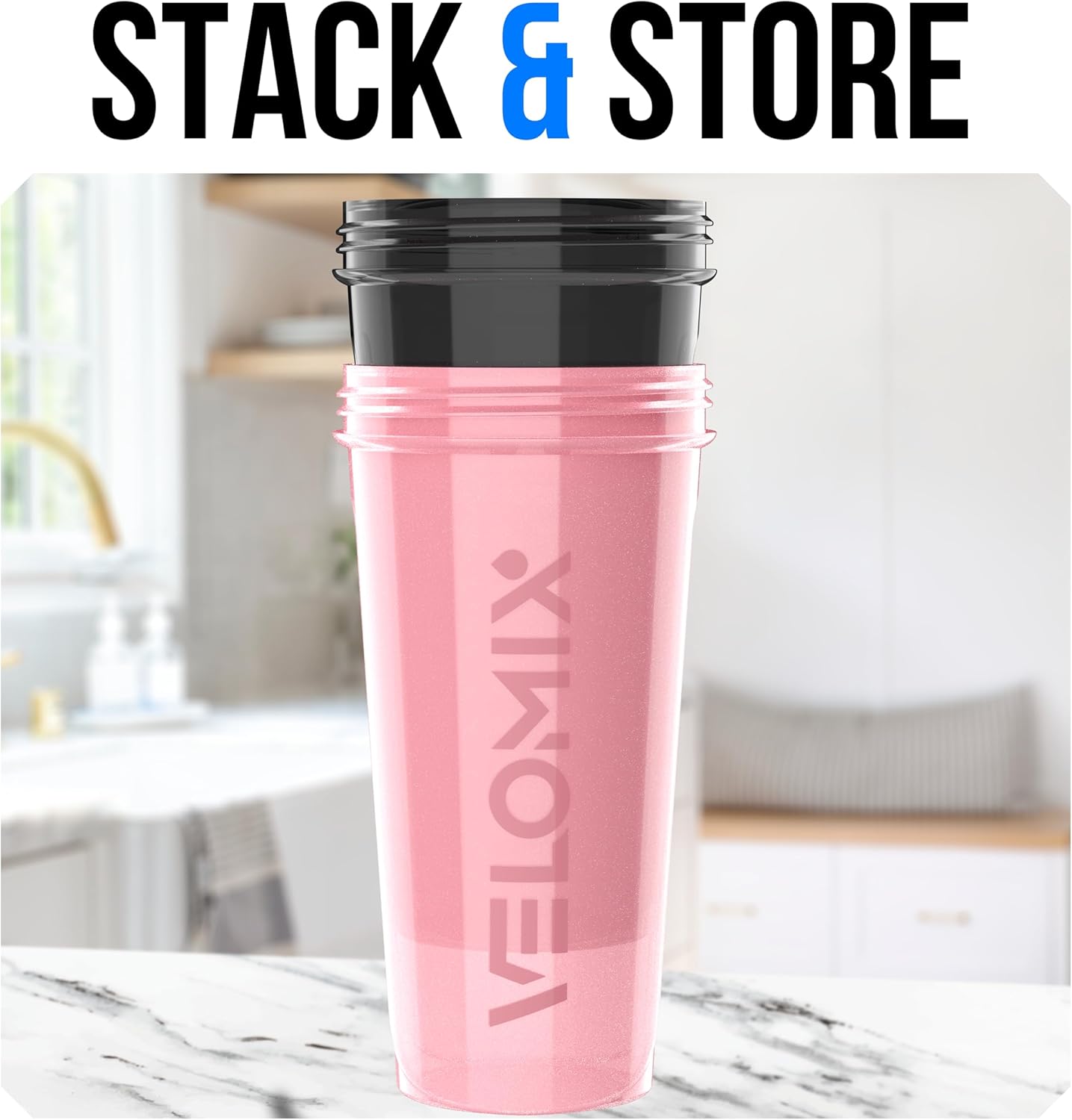 2 Pack- 28 oz Protein Shaker Bottles for Protein Mixes - 2x Wire Whisk | Leak Proof Shaker Cups for Protein Shakes | Protein Shaker Bottle Pack (Black/Transparent)