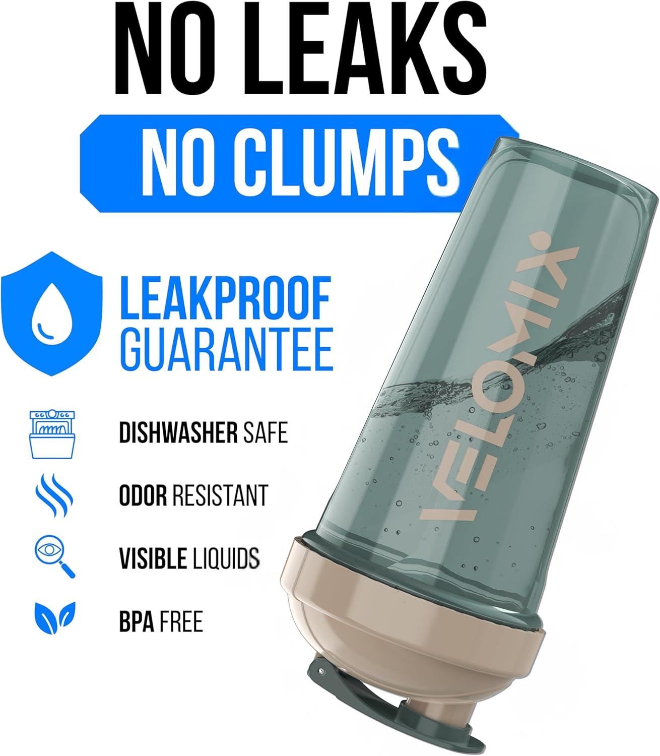 2 Pack- 28 oz Protein Shaker Bottles for Protein Mixes - 2x Wire Whisk | Leak Proof Shaker Cups for Protein Shakes | Protein Shaker Bottle Pack (Black/Transparent)
