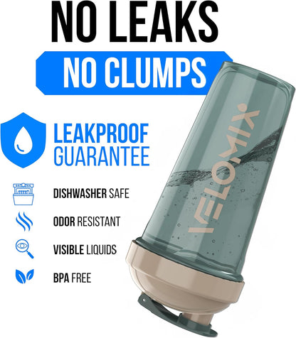 2 Pack- 28 oz Protein Shaker Bottles for Protein Mixes - 2x Wire Whisk | Leak Proof Shaker Cups for Protein Shakes | Protein Shaker Bottle Pack (Black/Transparent)