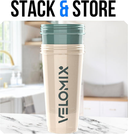 2 Pack- 28 oz Protein Shaker Bottles for Protein Mixes - 2x Wire Whisk | Leak Proof Shaker Cups for Protein Shakes | Protein Shaker Bottle Pack (Black/Transparent)