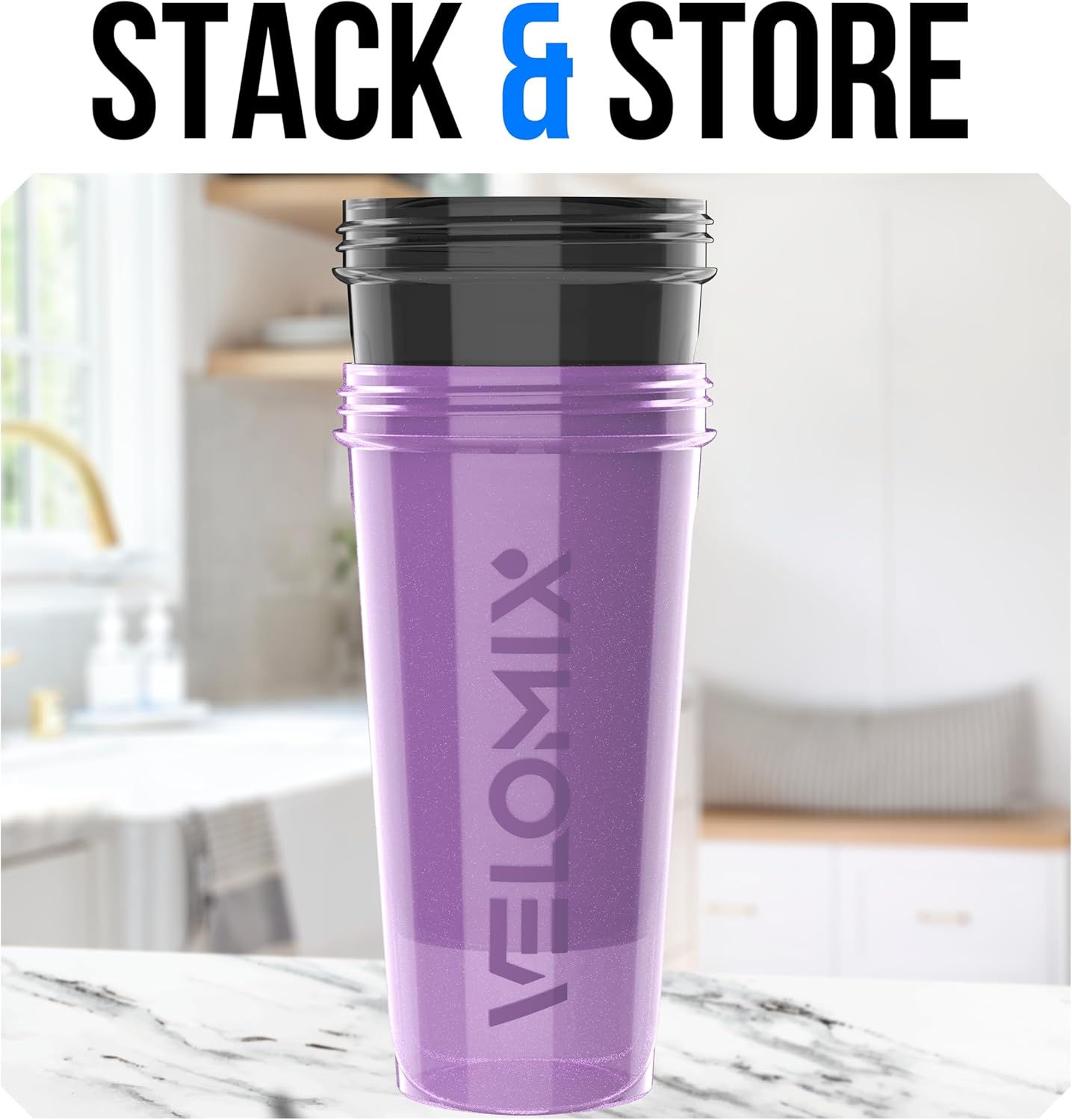 2 Pack- 28 oz Protein Shaker Bottles for Protein Mixes - 2x Wire Whisk | Leak Proof Shaker Cups for Protein Shakes | Protein Shaker Bottle Pack (Black/Transparent)